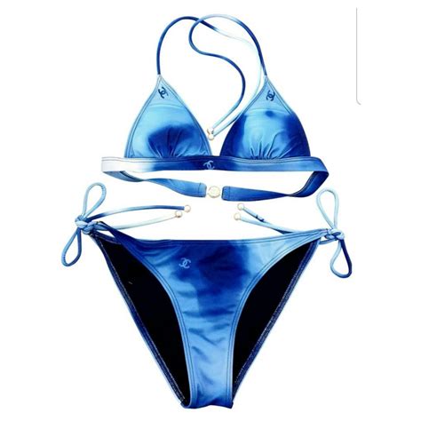 chanel bikini blue|chanel graphic swimwear.